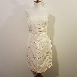 NWT Jcrew ivory silk taffeta strapless dress